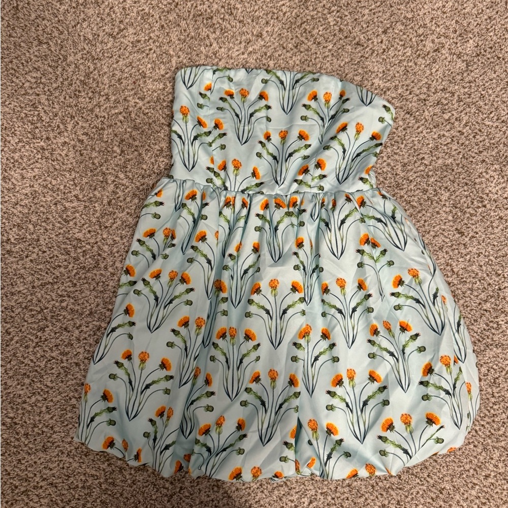 Floral Kids Dress - Blue and Orange